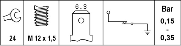 HELLA 6ZL 008 280-061 Interruttore a pressione olio