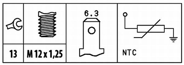 HELLA 6PT 009 309-491 Sensore, Temperatura refrigerante