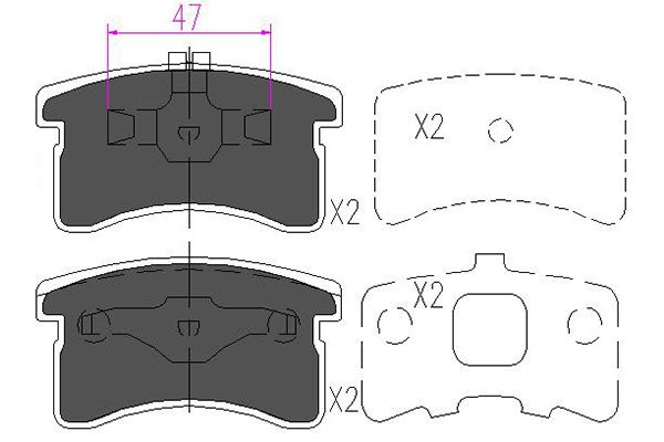 KAVO PARTS KBP-1506 Sada brzdových platničiek kotúčovej brzdy