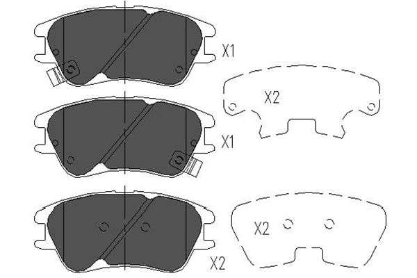 KAVO PARTS KBP-3009 Sada brzdových platničiek kotúčovej brzdy