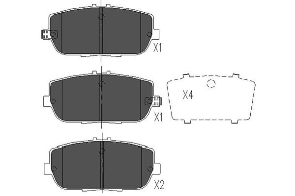 KAVO PARTS KBP-4551 Sada brzdových platničiek kotúčovej brzdy