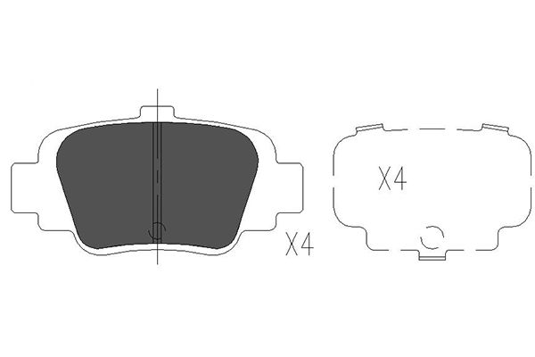 KAVO PARTS KBP-6547 Sada brzdových platničiek kotúčovej brzdy
