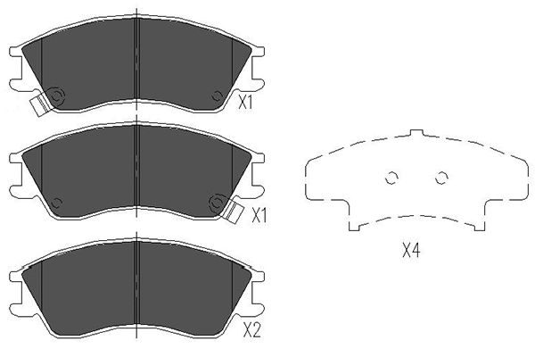 KAVO PARTS KBP-8012 Sada brzdových platničiek kotúčovej brzdy