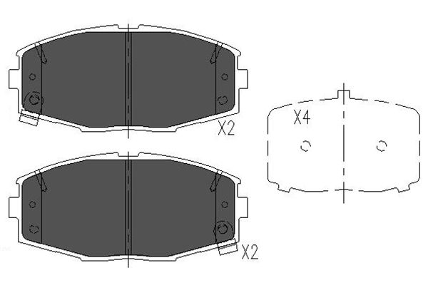 KAVO PARTS KBP-9034 Sada brzdových platničiek kotúčovej brzdy