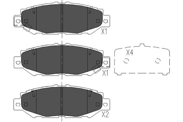 KAVO PARTS KBP-9062 Sada brzdových platničiek kotúčovej brzdy