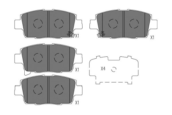 KAVO PARTS KBP-9134 Sada brzdových platničiek kotúčovej brzdy