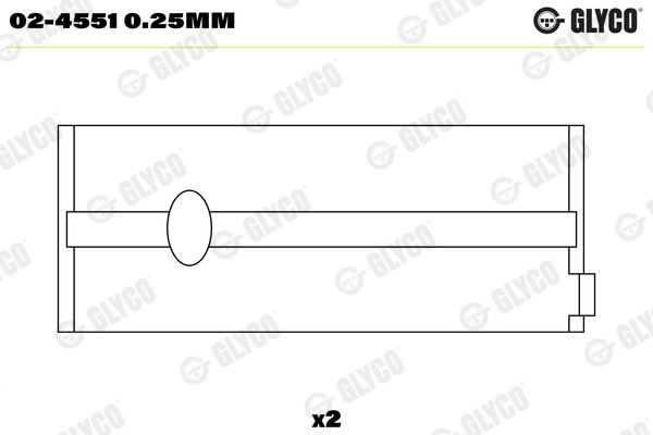 GLYCO 02-4551 0.25mm Ložisko kľukového hriadeľa