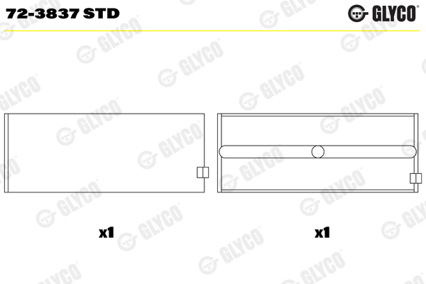 GLYCO 72-3837 STD Ložisko kľukového hriadeľa