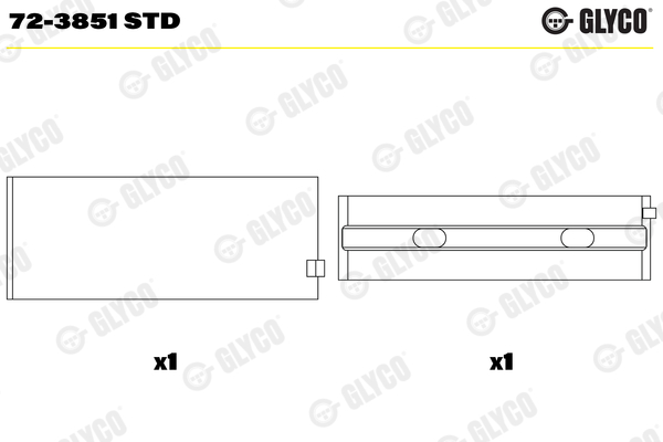 GLYCO 72-3851 STD Ložisko kľukového hriadeľa