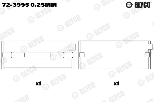 GLYCO 72-3995 0.25mm Ložisko kľukového hriadeľa