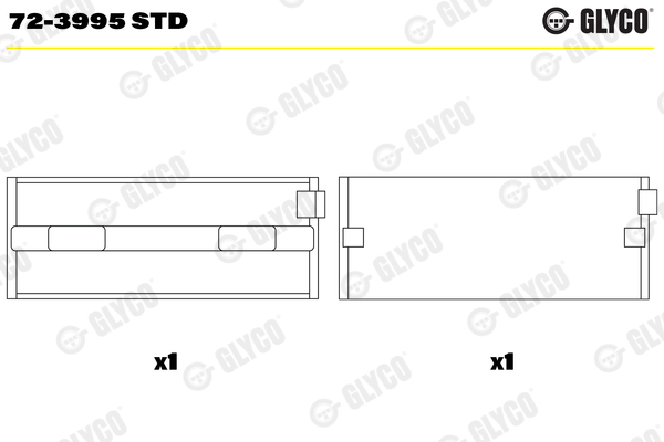 GLYCO 72-3995 STD Ložisko kľukového hriadeľa