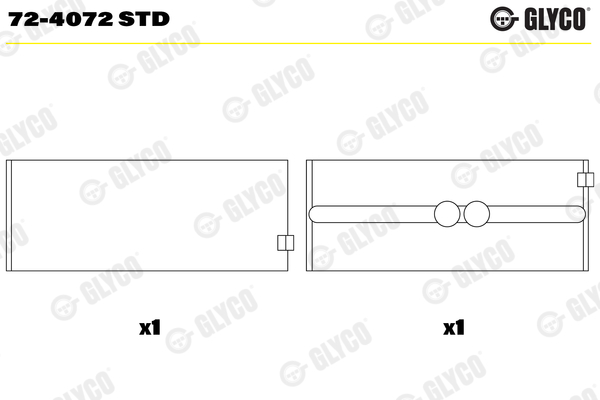 GLYCO 72-4072 STD Ložisko kľukového hriadeľa