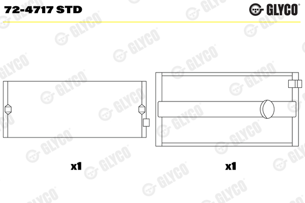 GLYCO 72-4717 STD Ložisko kľukového hriadeľa