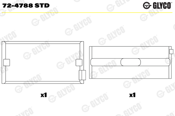 GLYCO 72-4788 STD Ložisko kľukového hriadeľa