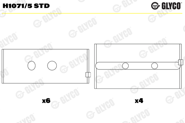 GLYCO H1071/5 STD Ložisko kľukového hriadeľa
