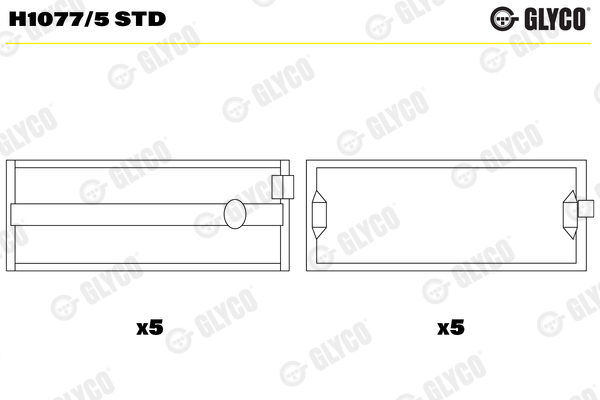 GLYCO H1077/5 STD Ložisko kľukového hriadeľa