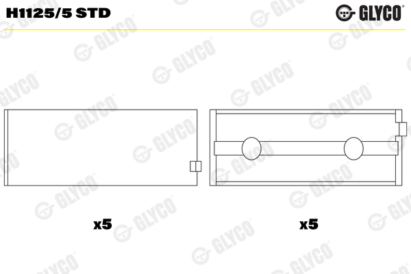 GLYCO H1125/5 STD Ložisko kľukového hriadeľa
