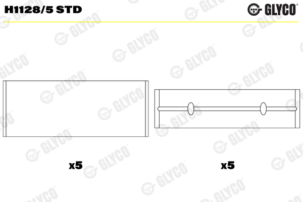 GLYCO H1128/5 STD Ložisko kľukového hriadeľa
