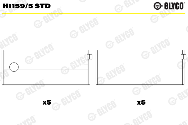 GLYCO H1159/5 STD Ložisko kľukového hriadeľa