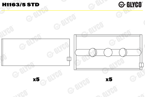 GLYCO H1163/5 STD Ložisko kľukového hriadeľa