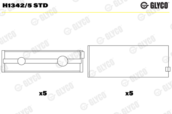 GLYCO H1342/5 STD Ložisko kľukového hriadeľa