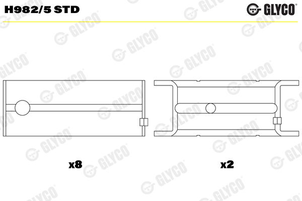 GLYCO H982/5 STD Ložisko kľukového hriadeľa