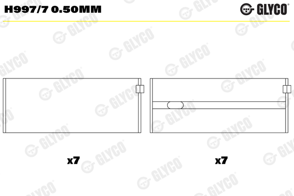 GLYCO H997/7 0.50mm Ložisko kľukového hriadeľa