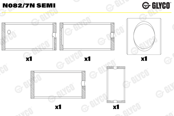 GLYCO N082/7N SEMI Camshaft Bearing