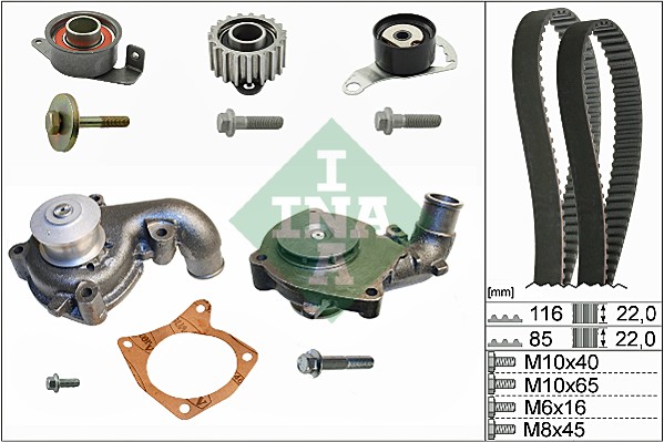 INA 530 0104 31 Pompa acqua + Kit cinghie dentate