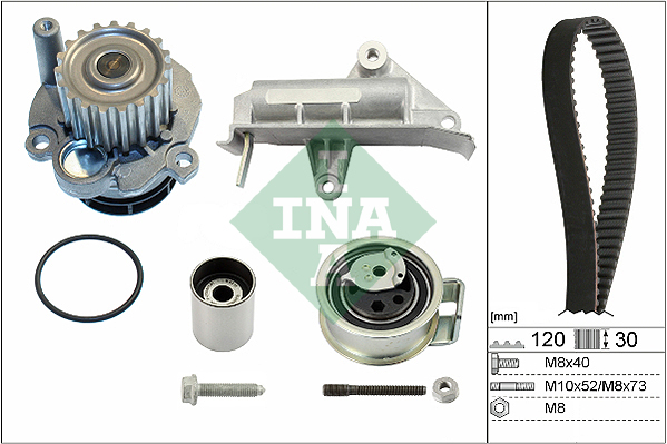 INA 530 0177 30 Pompa acqua + Kit cinghie dentate