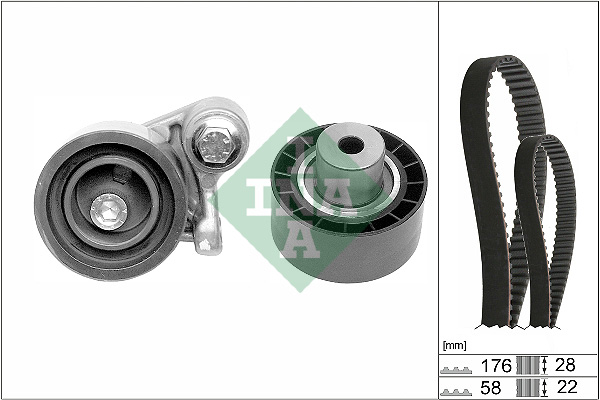 INA 530 0348 10 Kit cinghie dentate-Kit cinghie dentate-Ricambi Euro