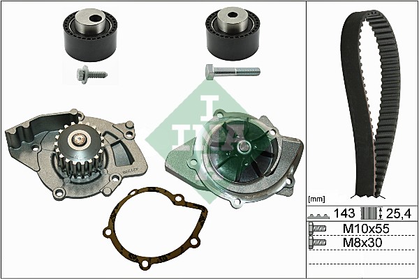 INA 530 0368 30 Pompa acqua + Kit cinghie dentate-Pompa acqua + Kit cinghie dentate-Ricambi Euro