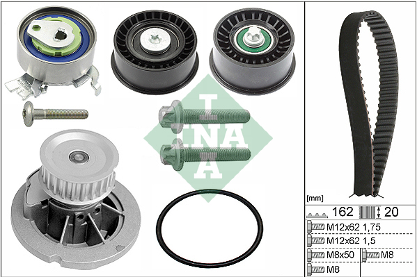 INA 530 0441 30 Pompa acqua + Kit cinghie dentate-Pompa acqua + Kit cinghie dentate-Ricambi Euro