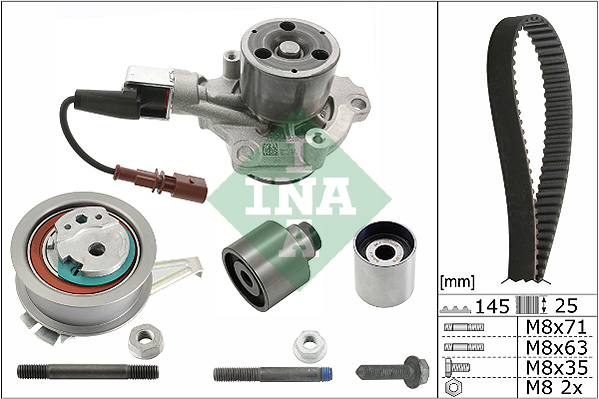 INA 530 0650 30 Pompa acqua + Kit cinghie dentate