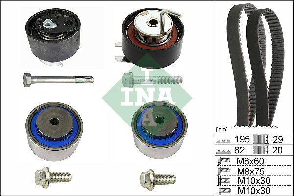 INA 530 0734 10 Kit cinghie dentate-Kit cinghie dentate-Ricambi Euro