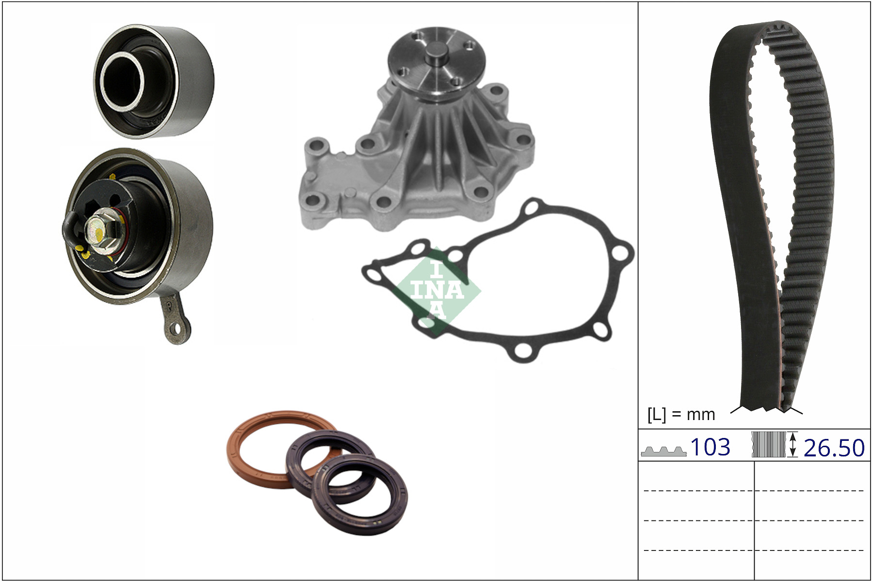 INA 530 0884 30 Wasserpumpe + Zahnriemensatz