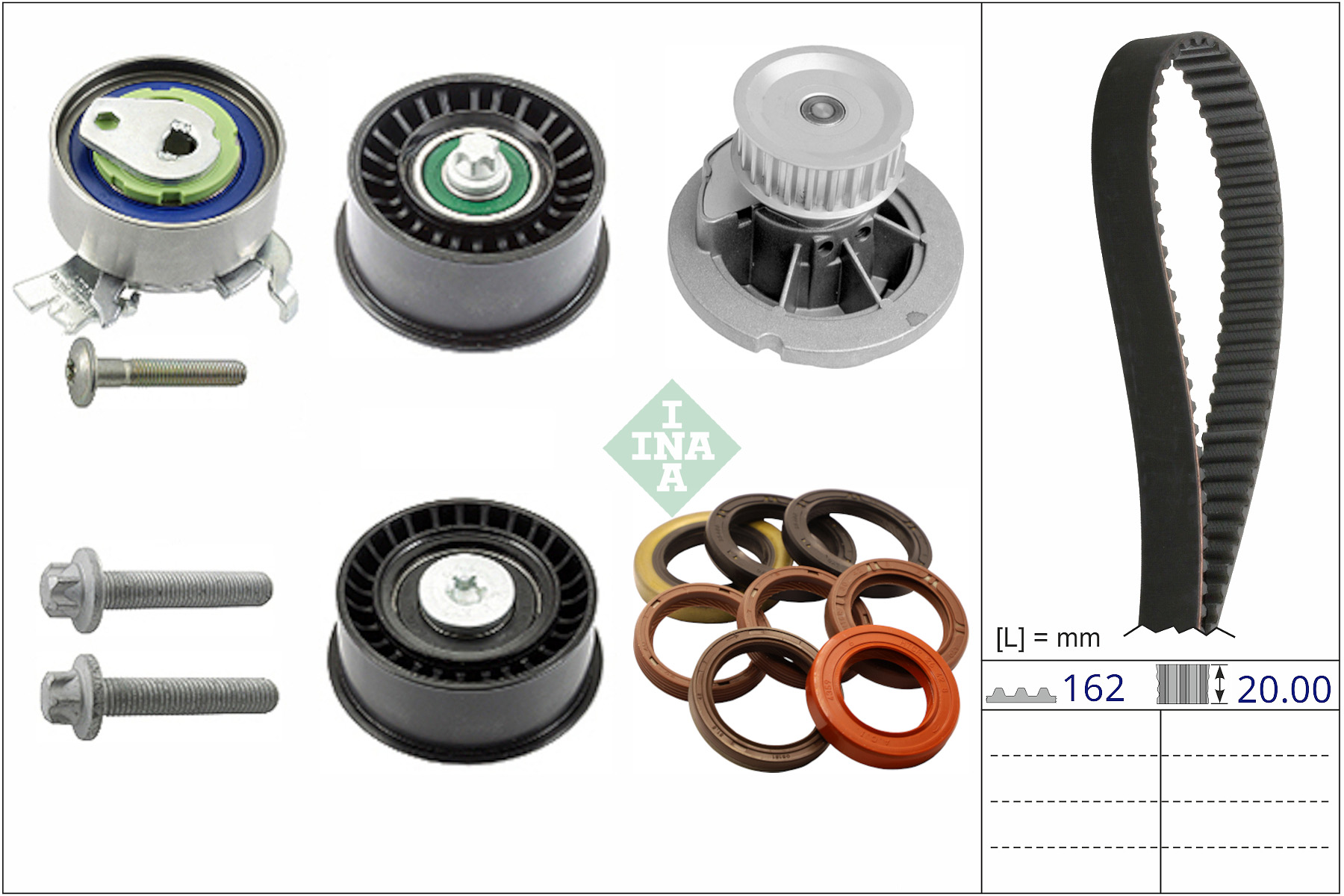 INA 530 0885 31 Wasserpumpe + Zahnriemensatz