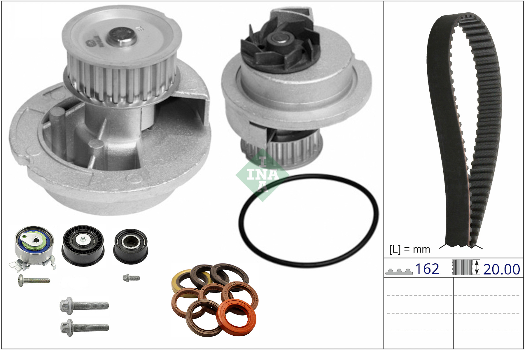 INA 530 0886 30 Wasserpumpe + Zahnriemensatz