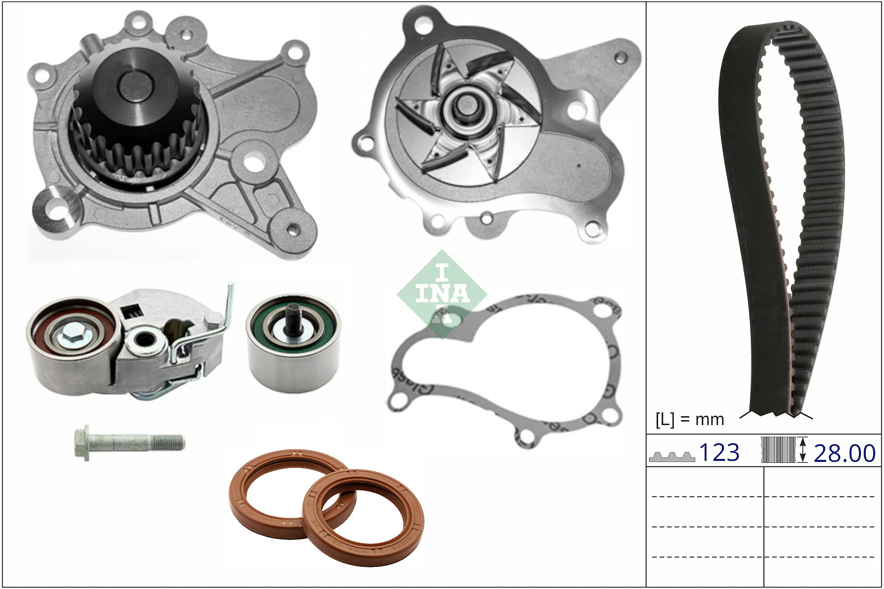 INA 530 0918 30 Wasserpumpe + Zahnriemensatz