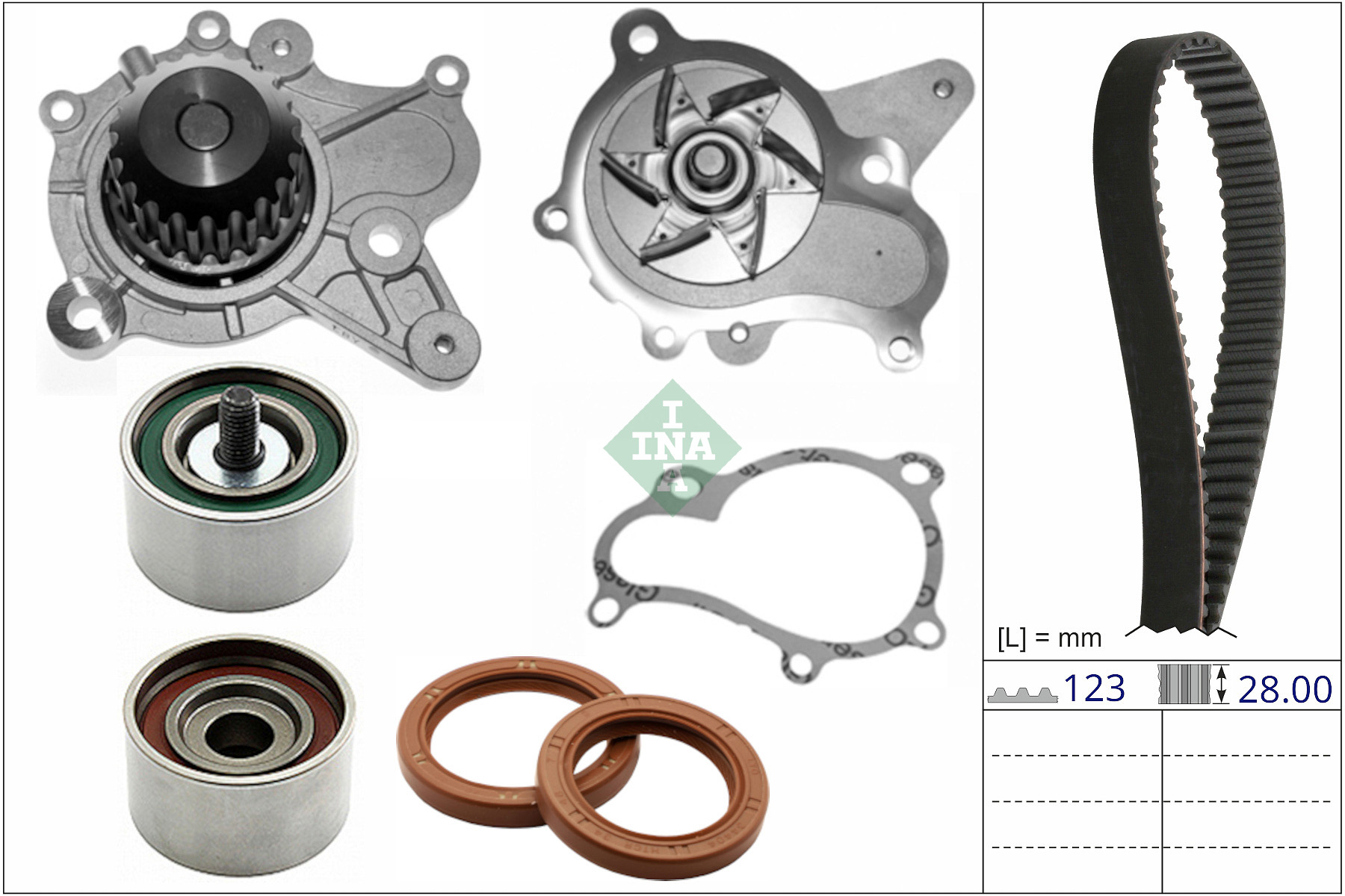 INA 530 0939 30 Wasserpumpe + Zahnriemensatz