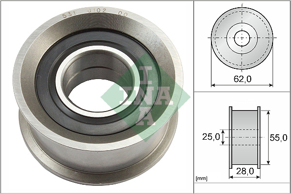 INA 531 0102 20 Rullo tenditore, Cinghia dentata