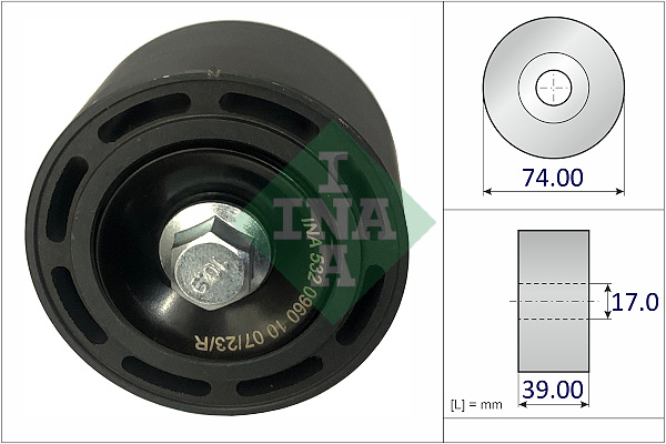 INA 532 0960 10 Umlenk-/Führungsrolle, Keilrippenriemen