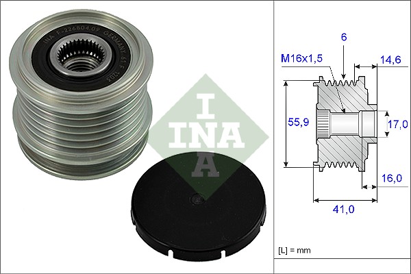 INA 535 0010 10 Dispositivo ruota libera alternatore-Dispositivo ruota libera alternatore-Ricambi Euro