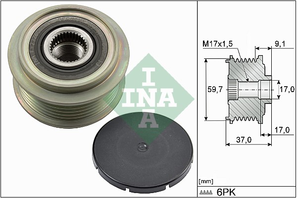 INA 535 0035 10 Dispositivo ruota libera alternatore-Dispositivo ruota libera alternatore-Ricambi Euro