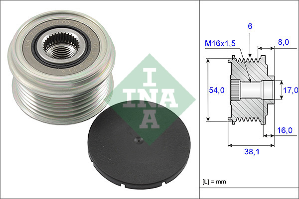 INA 535 0063 10 Dispositivo ruota libera alternatore-Dispositivo ruota libera alternatore-Ricambi Euro