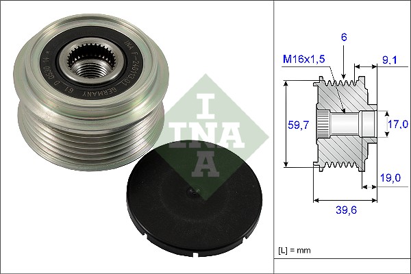 INA 535 0065 10 Dispositivo ruota libera alternatore-Dispositivo ruota libera alternatore-Ricambi Euro