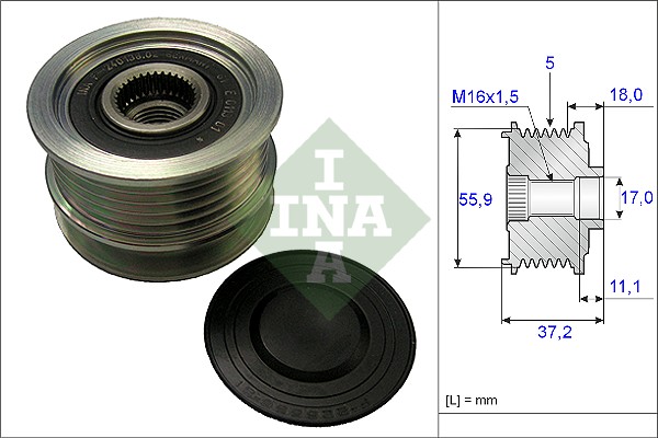 INA 535 0096 10 Dispositivo ruota libera alternatore-Dispositivo ruota libera alternatore-Ricambi Euro