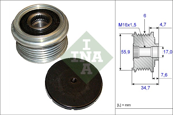 INA 535 0106 10 Dispositivo ruota libera alternatore-Dispositivo ruota libera alternatore-Ricambi Euro