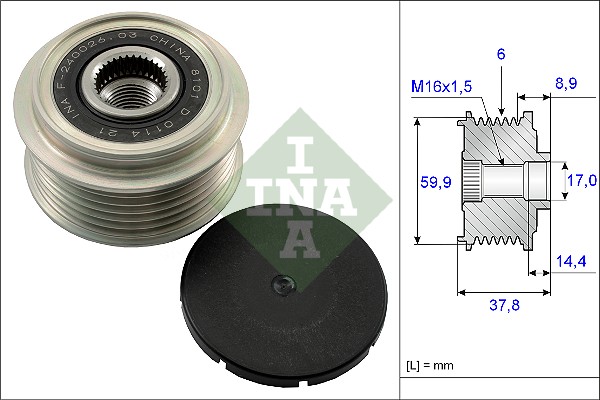 INA 535 0135 10 Dispositivo ruota libera alternatore-Dispositivo ruota libera alternatore-Ricambi Euro