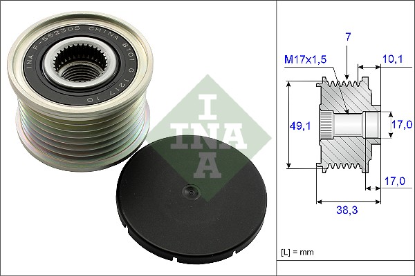 INA 535 0153 10 Dispositivo ruota libera alternatore-Dispositivo ruota libera alternatore-Ricambi Euro